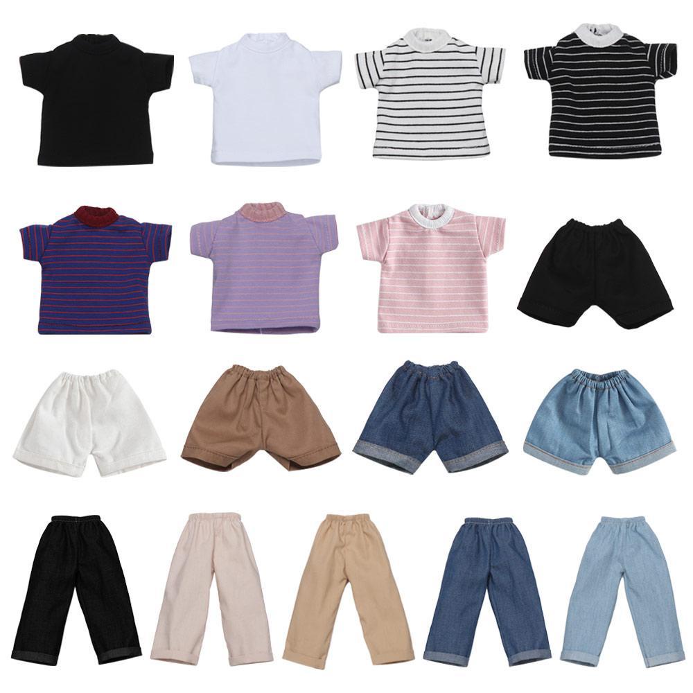 Bộ Áo Thun Cầu Vồng + Quần Short Jean Xinh Xắn Cho Búp Bê Tỉ Lệ 1/6 30cm