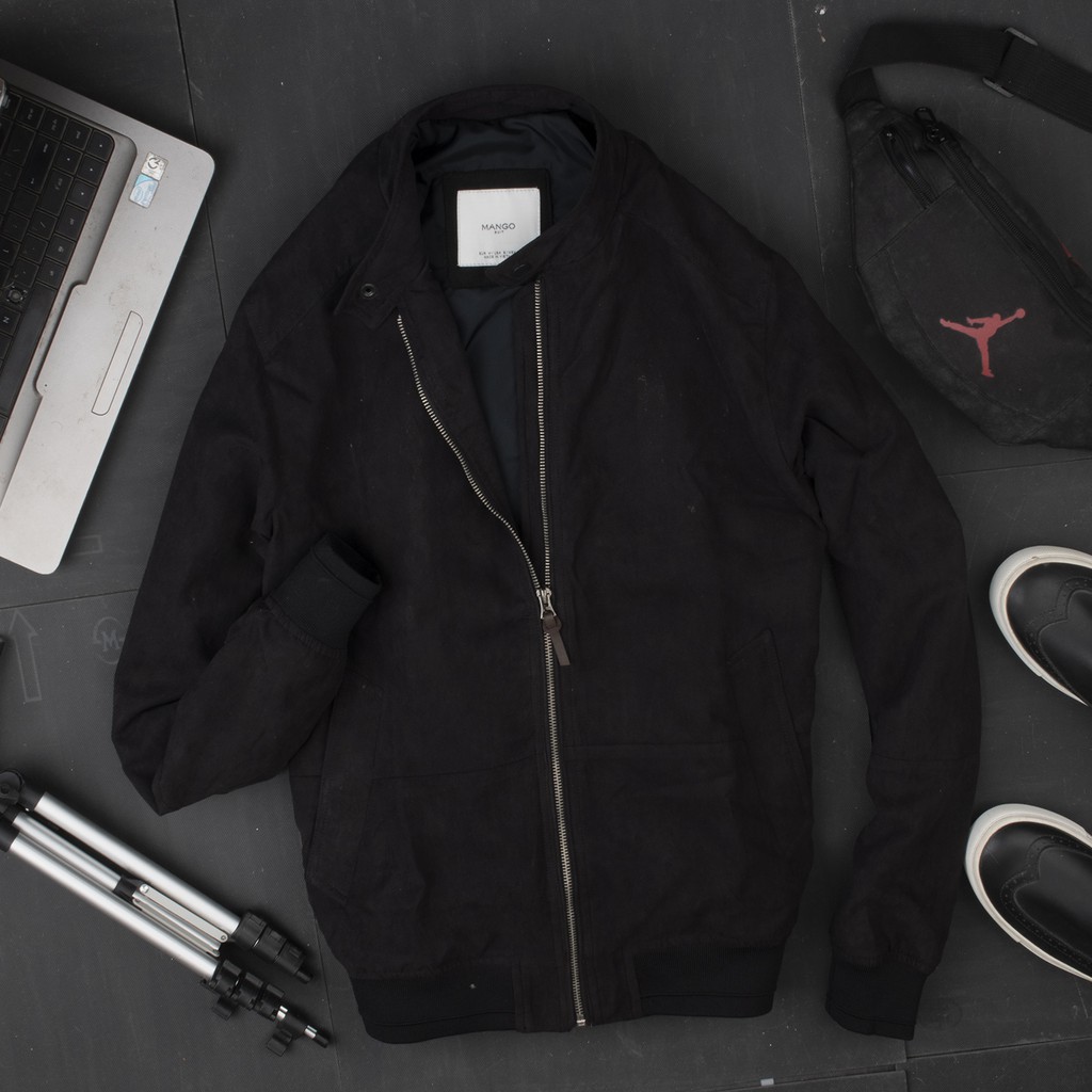 Áo khoác da lộn nam cúc bấm giảm giá