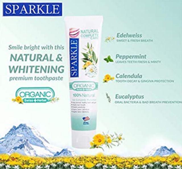 [HÀNG THÁI LAN CHÍNH HÃNG]Kem đánh răng Sparkle Natural Organic 100g
