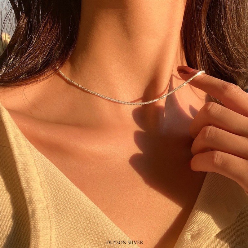 Vòng cổ nữ bạc choker cá tính, Dây chuyền bạc Duyson Silver