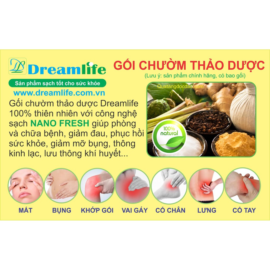 GỐI CHƯỜM MẮT NÓNG/LẠNH THẢO DƯỢC  DREAMLIFE