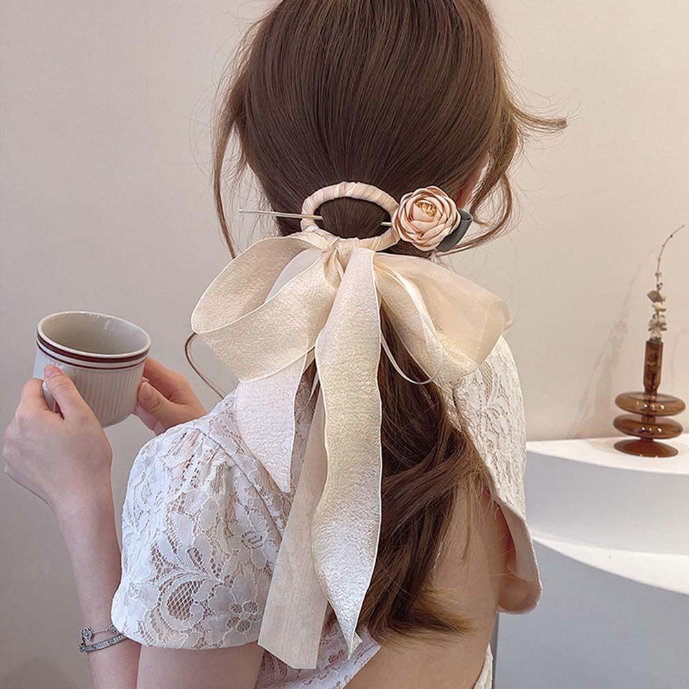 Trâm Cài Tóc Phối Nơ Lưới Phong Cách Trung Hoa Cổ Điển 15H