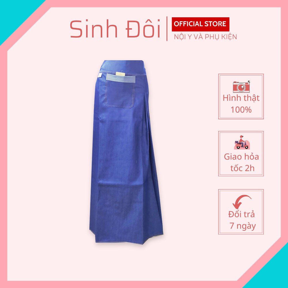 Váy chống nắng vải jean cao cấp dạng nút bấm và dán chất dày dặn giúp che nắng cho nữ