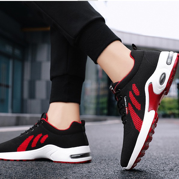 Giày Thể Thao Nam , Giày Sneaker Nam 9302 Chất Liệu Dệt Kim Cao Cấp Màu Đen Sọc Trắng Nổi Bật Nam Tính | BigBuy360 - bigbuy360.vn