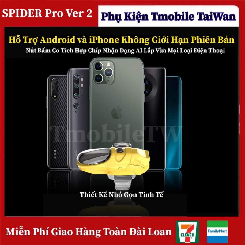 Nút Bấm Chơi Game Spider Pro Ver 2 Nhận dạng Súng Thông Minh AI + Auto Táp | BigBuy360 - bigbuy360.vn