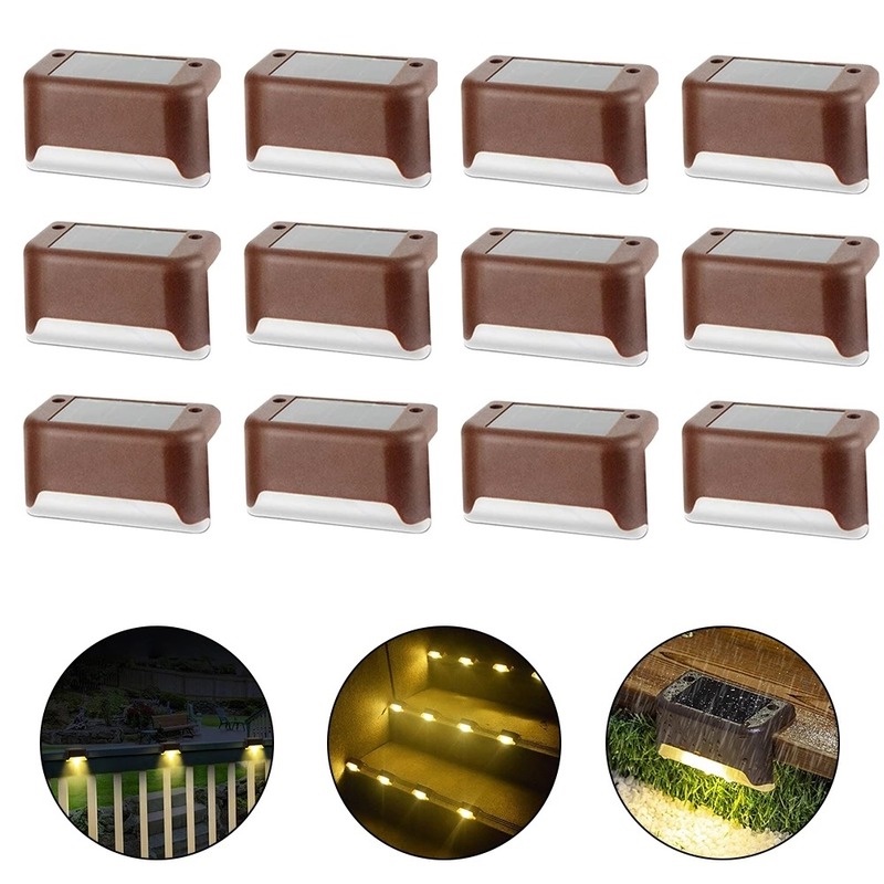 Bộ 4 Đèn LED 3 Màu Vỏ ABS Hình Chữ L Chống Nước Mưa Tiện Dụng
