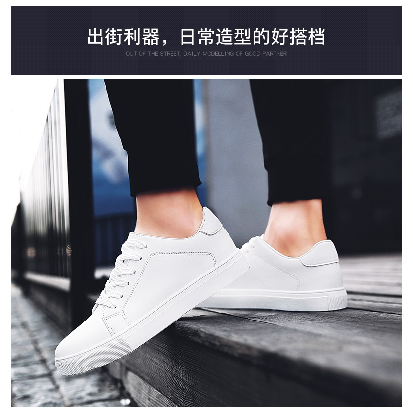 Giày Sneaker Nam thể thao màu trắng cổ cao cho học sinh phong cách Hàn Quốc TAKUTA mã TT