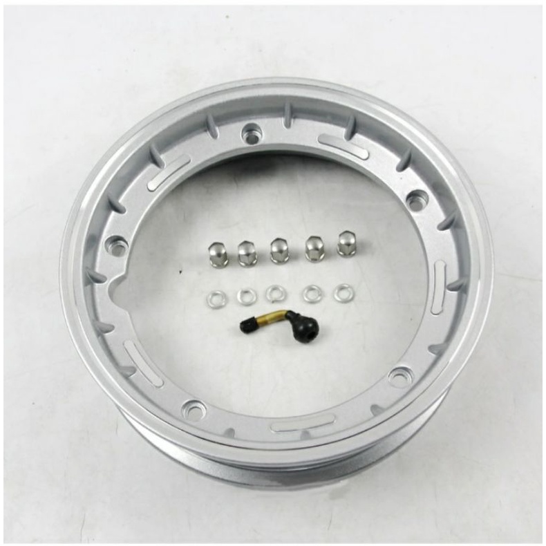 Vành Xe Vespa PX 125 150 200 với hai màu đen và bạc, chất liệu nhôm cao cấp siêu bền, mẫu mã tân cổ điển