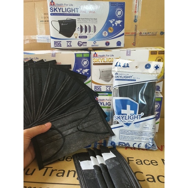 Khẩu trang yte 4 lớp Bíou, SKYLIGHT giấy tờ đầy đủ 50 cái chính hãng | BigBuy360 - bigbuy360.vn