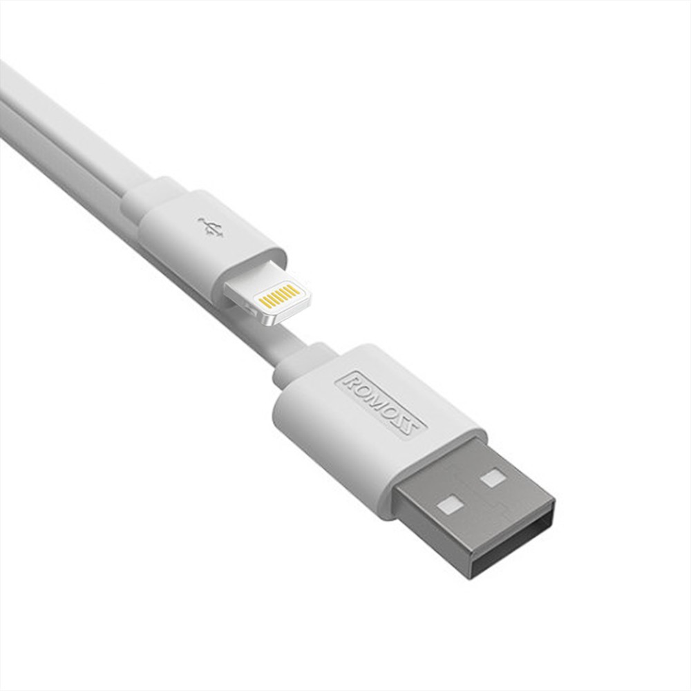 T Cáp sạc nhanh lightning Romoss CB12f chống rối dài 1m/Sạc nhanh 2A cho iPhone/iPad (Wh) - Hãng cung ứng chính thức 3