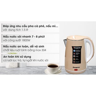 Bình đun siêu tốc kangaroo 1.5 lít kg-18k1, hàng mới 100%
