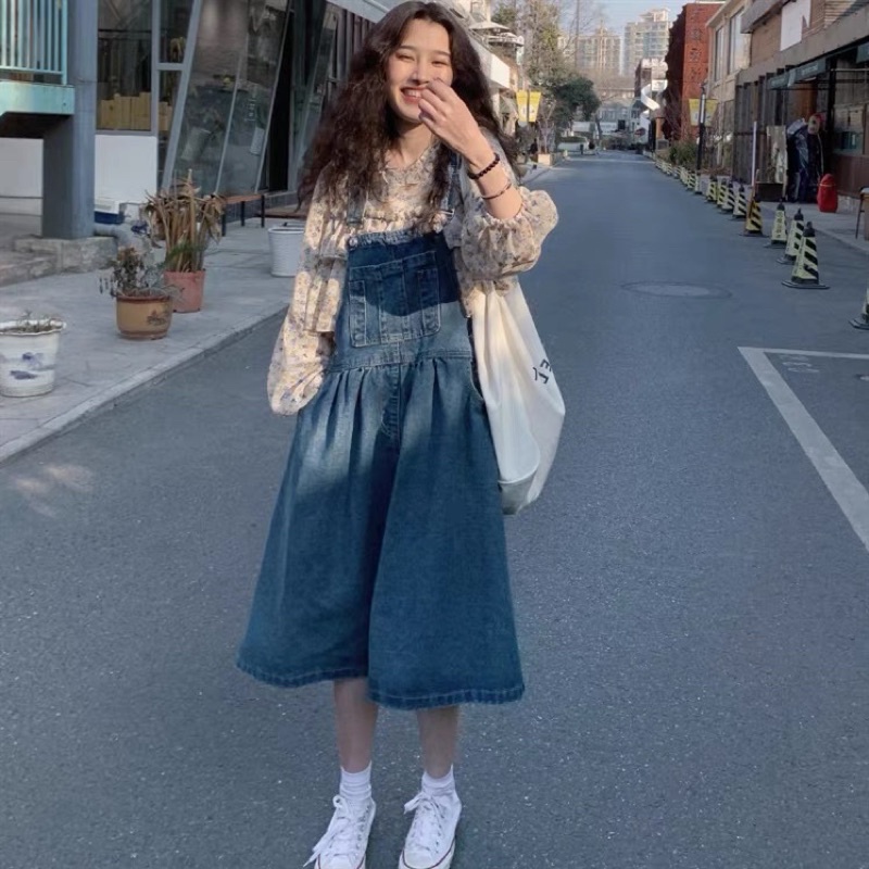 Set áo voan + váy yếm jeans bigsize order