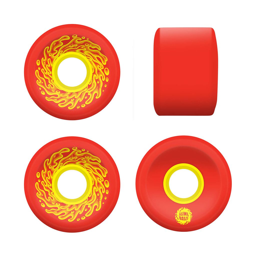 Bộ Bánh Ván Trượt Skateboard Cao Cấp Mỹ - SLIME BALLS 60MM OG SLIME RED YELLOW 78A WHEELS (SOFT WHEELS)