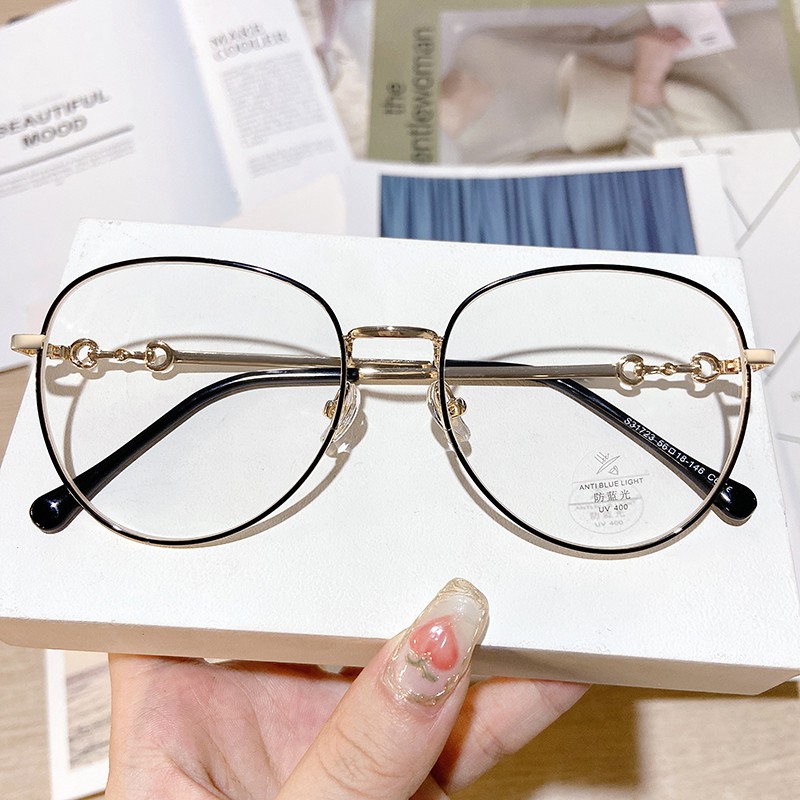Mắt Kính Gọng Tròn Chống Ánh Sáng Xanh Thời Trang Cho Nam Nữjz31723