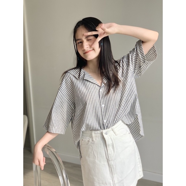 Chân váy jeans nữ dáng chữ A cạp cao hack dáng LOLLIE STUDIO SK129
