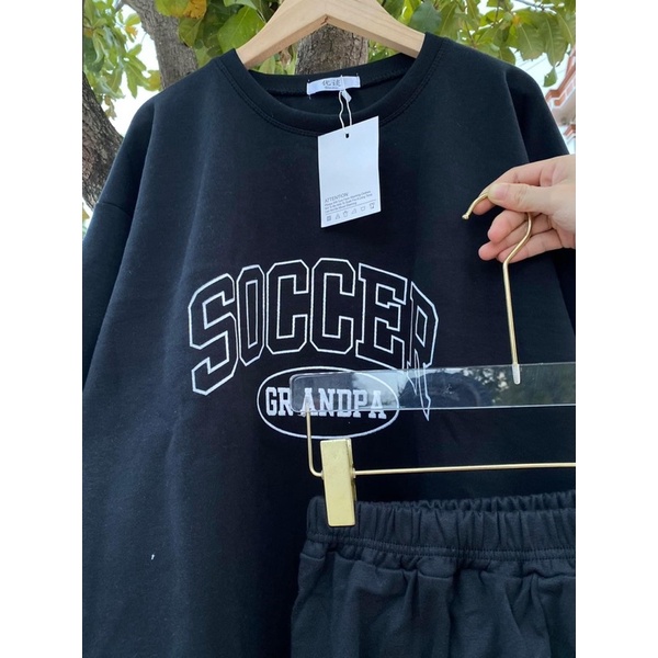 [ẢNH THẬT ]Set Bộ Thể Thao SOCCER Hàn Quốc, Chất Nỉ Tăm Dày Đẹp, Freesize 65kg Đổ Lại, Có Quà Tặng Kèm