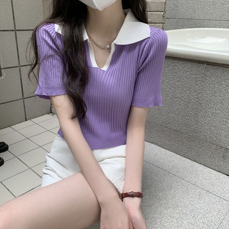 Áo Thun NgắN Tay Cổ Bẻ DáNg Ôm ThờI Trang Cho Nữ JL-TX-509
