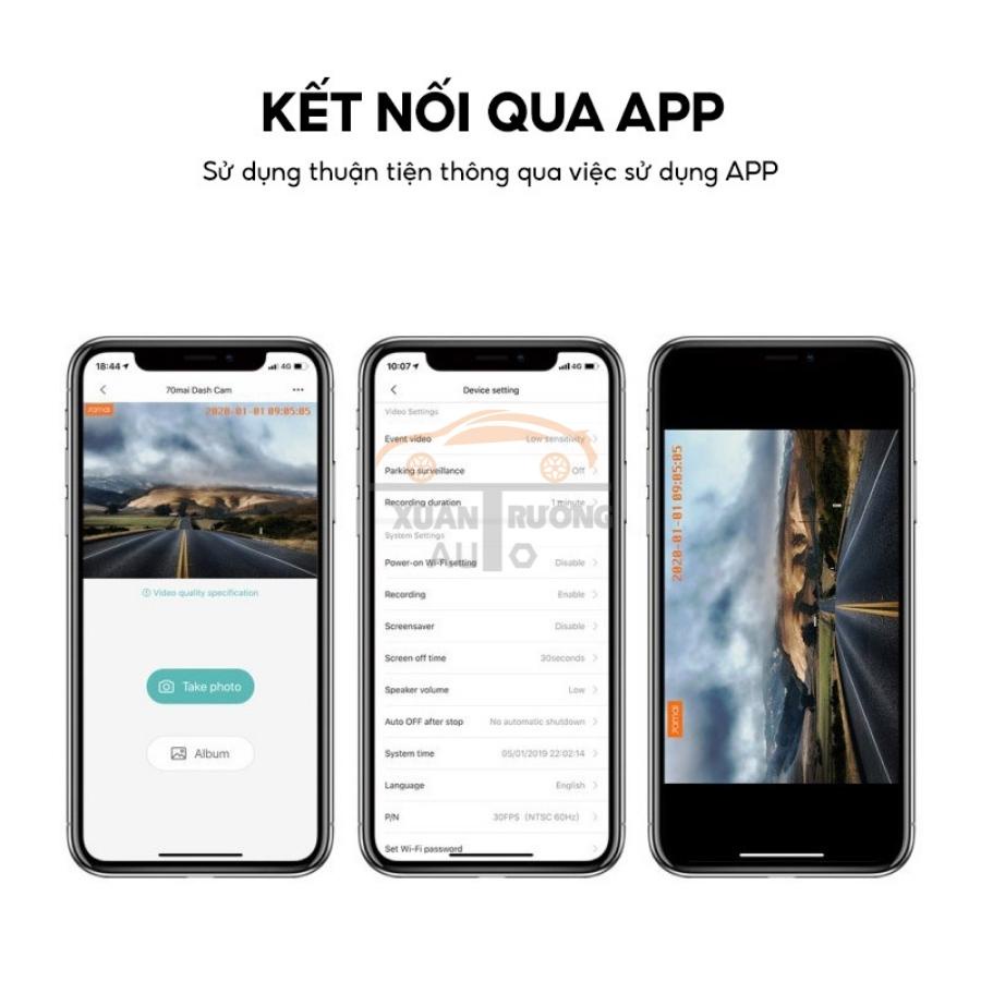 Camera hành trình 70mai Dash Cam A800S&amp;A800S-1 bản quốc tế bộ có cả Cam trước và sau