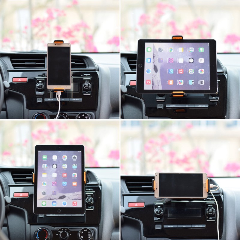 Giá Đỡ Điện Thoại Máy Tính Bảng Gps 4-10 Inch Gắn Khe Điều Hòa Xe Hơi