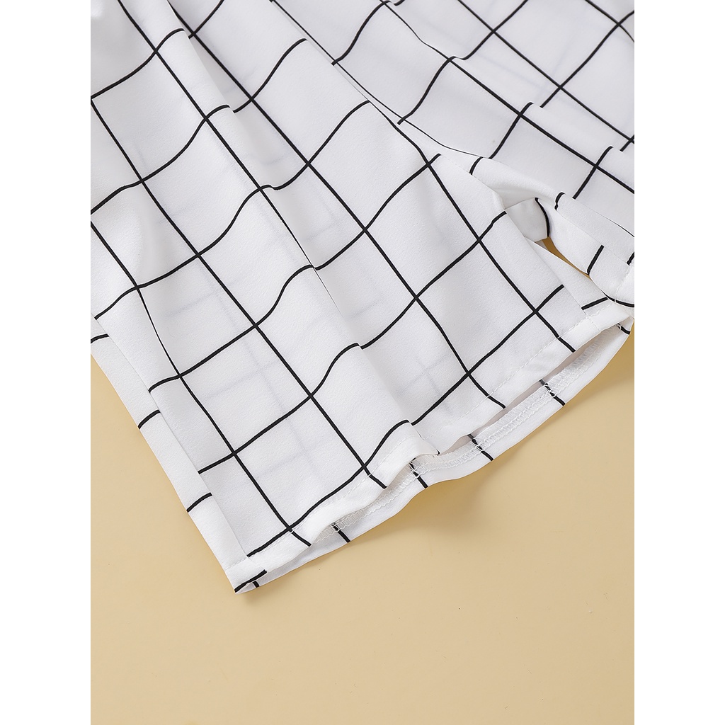 Áo liền quần Mikrdoo không tay cổ lật dành cho bé gái