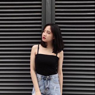 Áo croptop 2 dây sợi nhỏ co dãn tốt ôm body