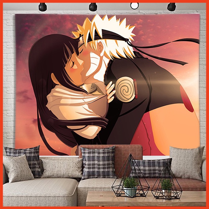[Tặng kèm móc treo] Tranh Vải Treo Tường Decor Phòng Ngủ Naruto Kích Thước 70x100cm