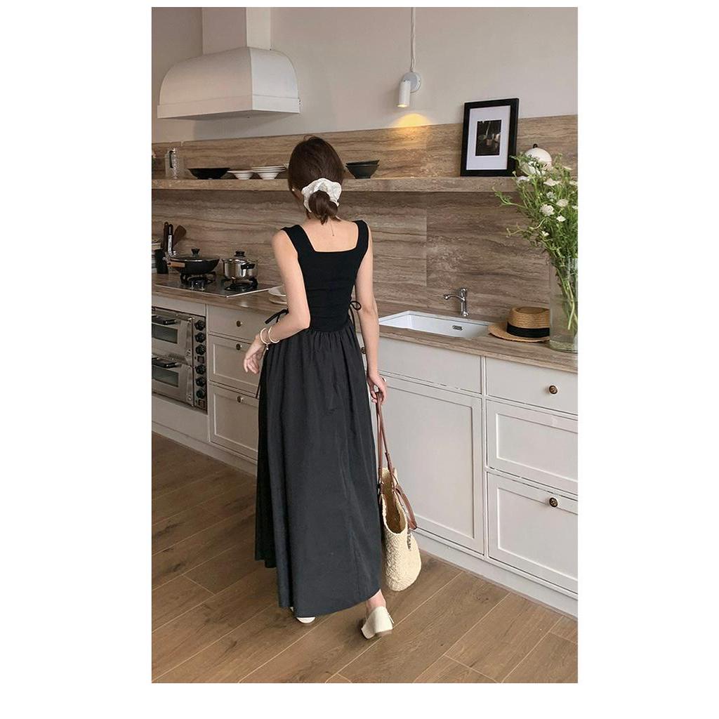 Đầm Dệt Kim Dáng Dài Cổ Vuông Thời Trang Mùa Hè 62073