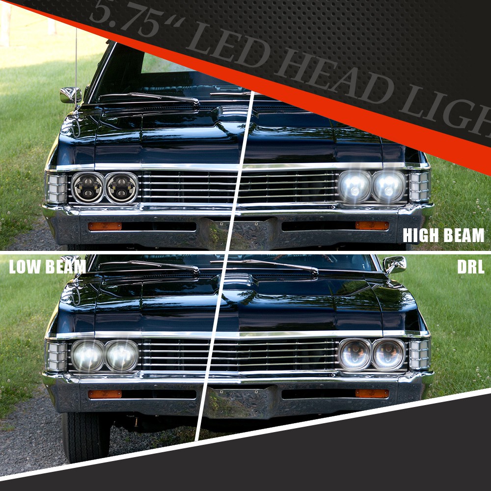 UNI-SHINE 5 3/4 &quot;5,75 Halo Máy chiếu tròn Đèn pha LED Đầu chùm kín