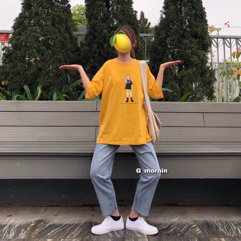 [ Rẻ Vô Địch] Áo thun tay lỡ unisex dáng rộng - cô gái