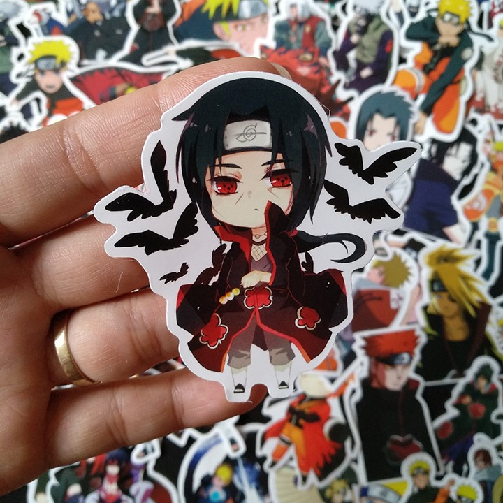 Miếng dán Sticker anime Naruto trọn bộ 110 hình - In rõ ràng sắc nét khó tróc