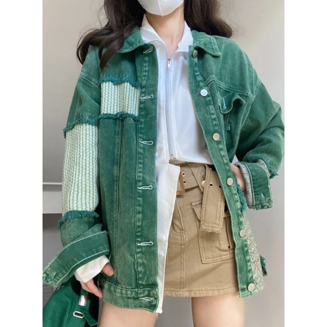 Áo Khoác Denim Dáng Rộng Thời Trang Mùa Thu Cho Nữ