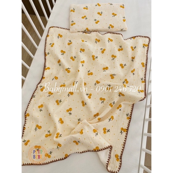 Bộ gối + chăn xô cao cấp Muslin Organic