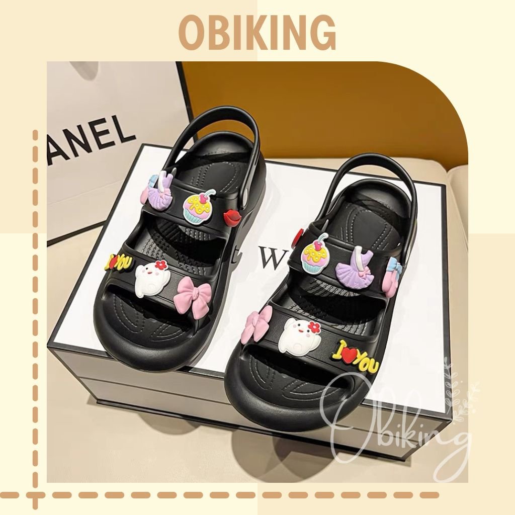 Sandal nữ 3 quai cross đế tăng chiều cao tặng kèm 12 sticker