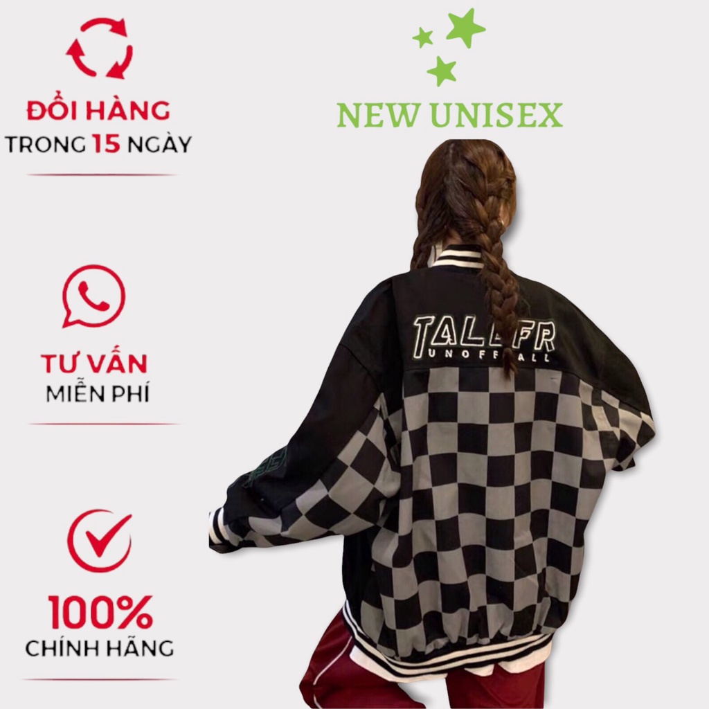Áo Khoác Dù Bomber Nam Nữ Kiểu Dáng Thể Thao in Chữ U Kèm  Họa Tiết Caro Siêu Hot Trend