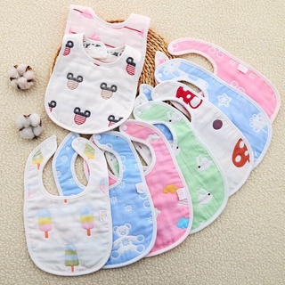 Yếm xô organic 6 lớp cho bé có cúc bấm họa tiết xinh yêu