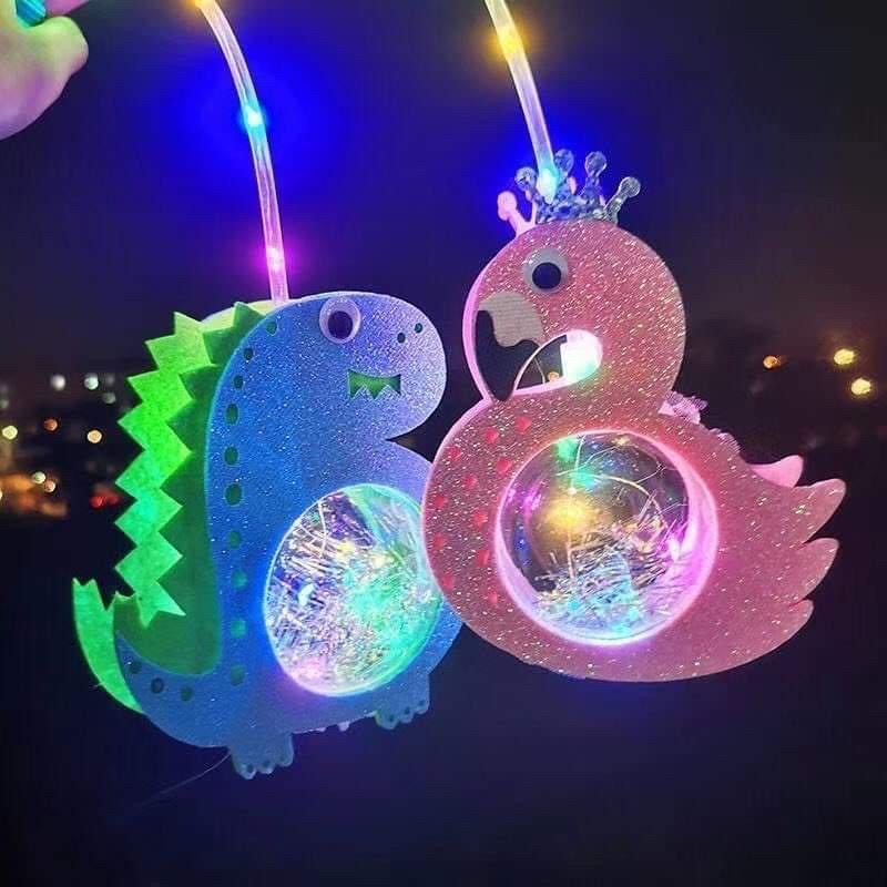 Lồng đèn trung thu hình thú phát sáng cho bé ( không nhạc) dùng pin