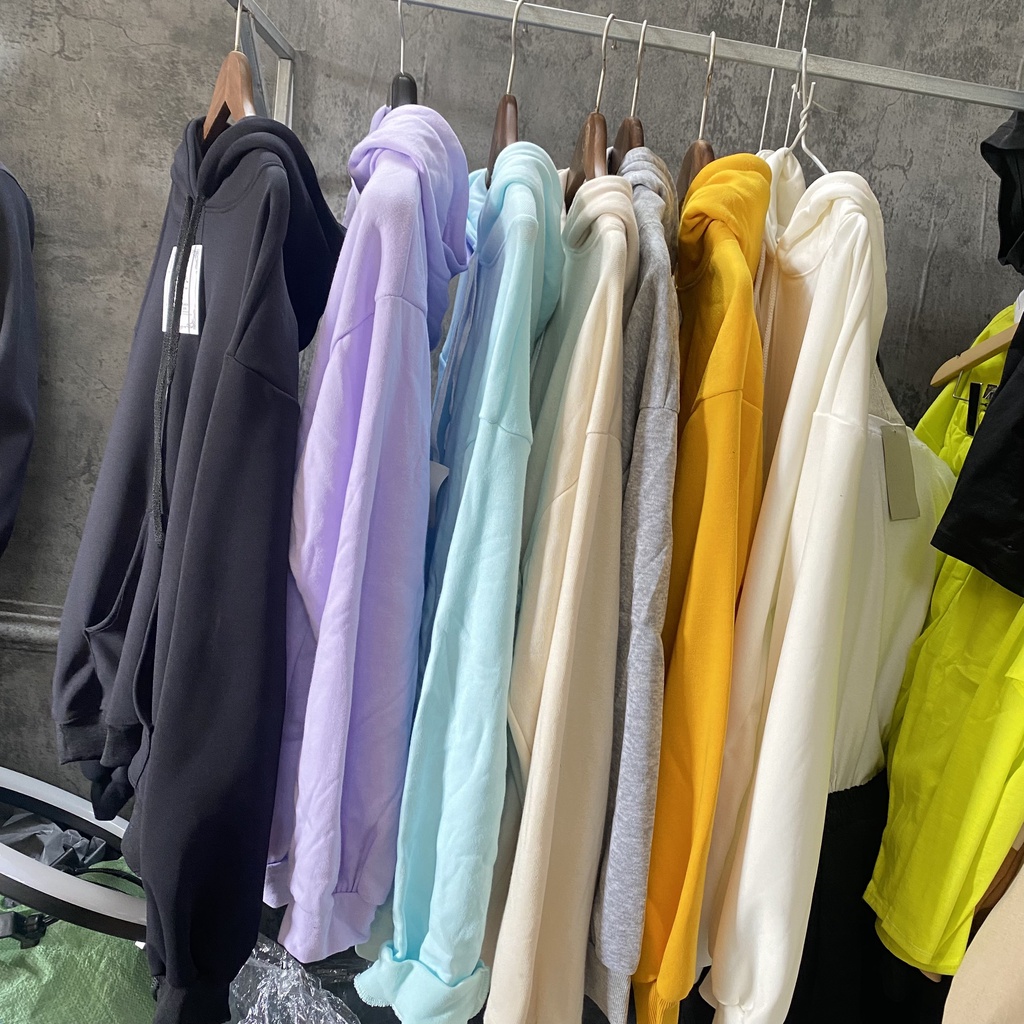 Áo hoodies trơn basic nhiều màu chất nỉ ngoại mũ 2 lớp aophongfromrong.vn