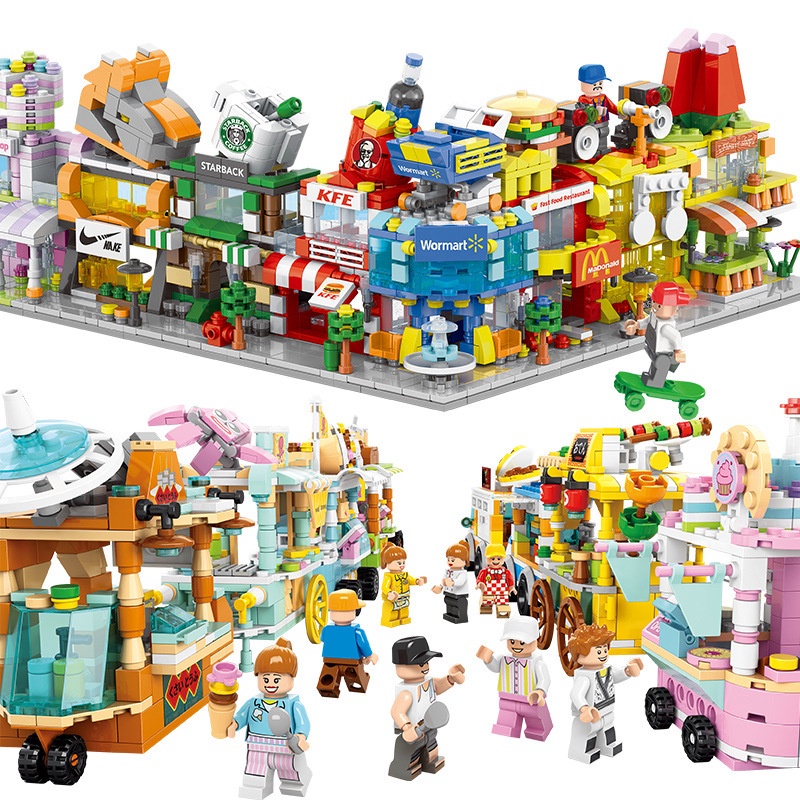 Bộ Đồ Chơi Lắp Ráp Mô Hình Thành Phố Mini Cho Bé