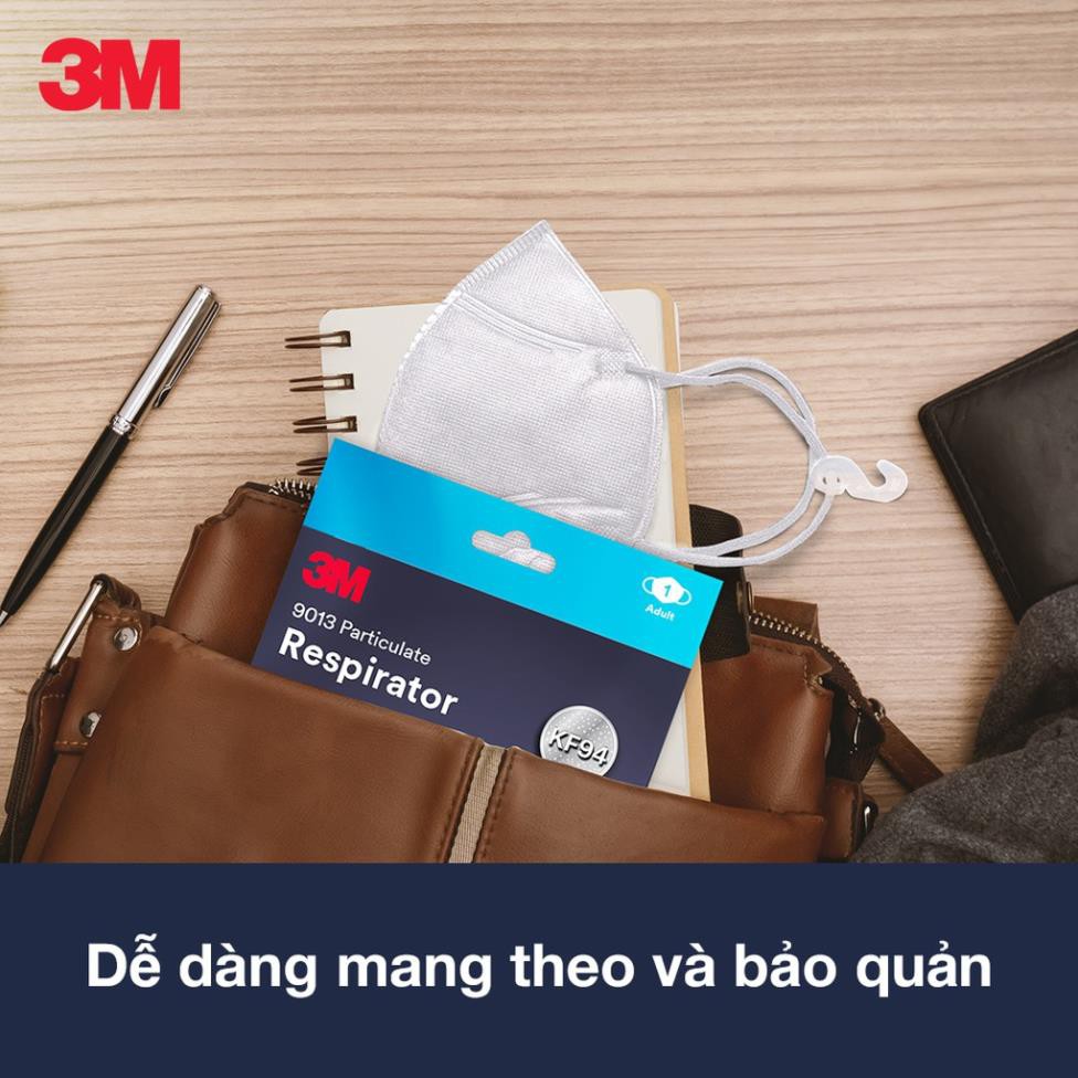 Khẩu Trang 3M 9013 đạt chuẩn KF94, Kháng khuẩn và Ngăn ngừa bụi mịn PM2.5 Màu Trắng, thiết kế không đau tai- Modife Shop