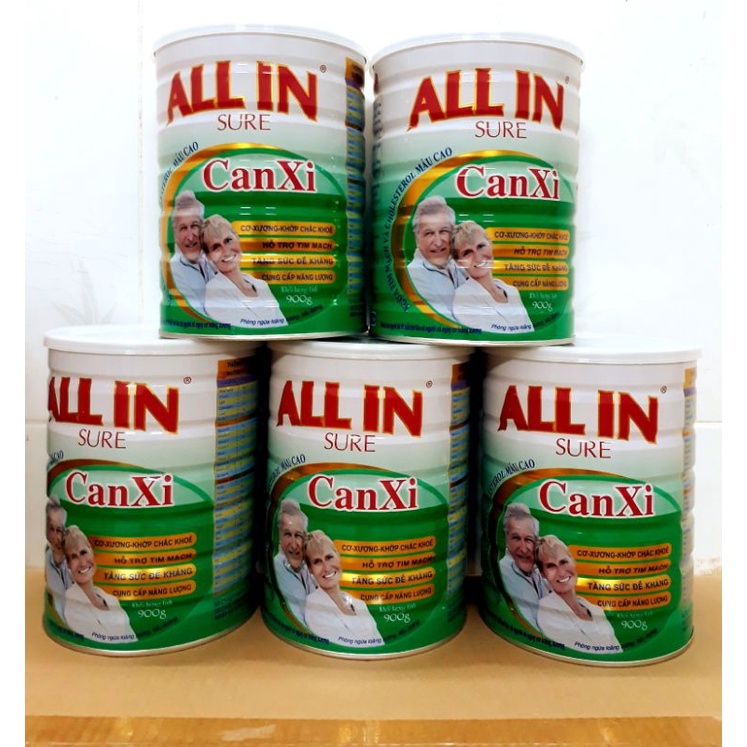 Sữa bột All in Sure Canxi lon 900 gram - công ty Thành Đạt