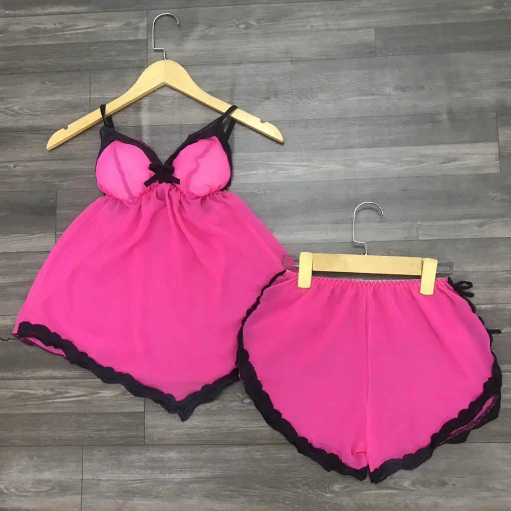 [Video và Ảnh thật] Đồ ngủ sexy, đồ bộ sexy mặc nhà có mút ngực đỏ đen hồng xanh nu / nude | BigBuy360 - bigbuy360.vn