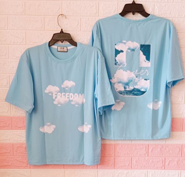 (Video ảnh thật) Áo phông rộng xanh U co ver | BigBuy360 - bigbuy360.vn