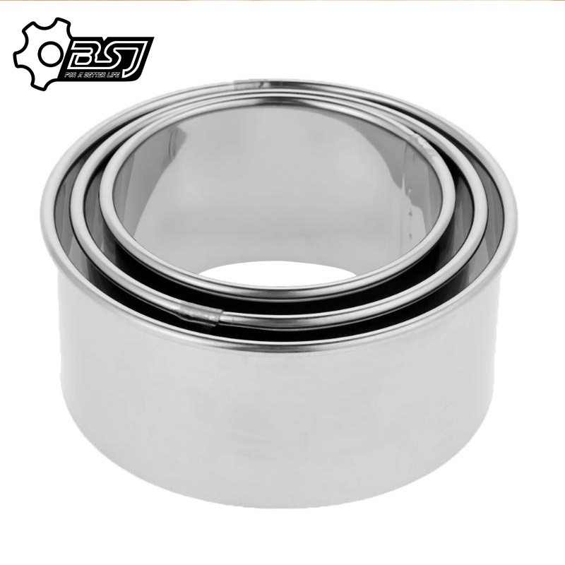 Set 3 Khuôn Cắt Bánh Hình Tròn Bằng Thép Không Gỉ