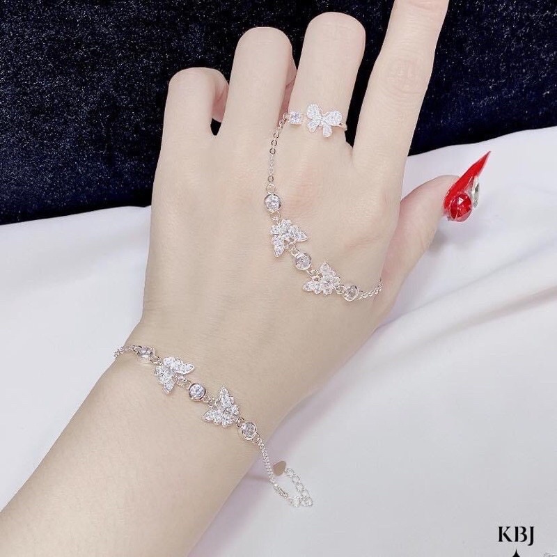 Lắc tay nữ bạc thật, lắc tay bướm đính đá siêu đẹp - Kho sỉ bạc Nhất Linh
