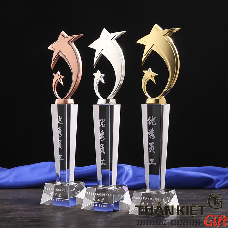 Cúp  Pha Lê Sao Đôi Mẫu Thân Cao