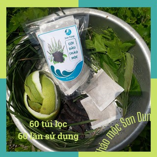 TÚI LỌC BỒ KẾT GỘI ĐẦU - GỘI ĐẦU THẢO MỘC- Combo 03 bịch, 100% từ thiên nhiên (bồ kết, hương nhu, vỏ bưởi, xả...)GĐ3(2)