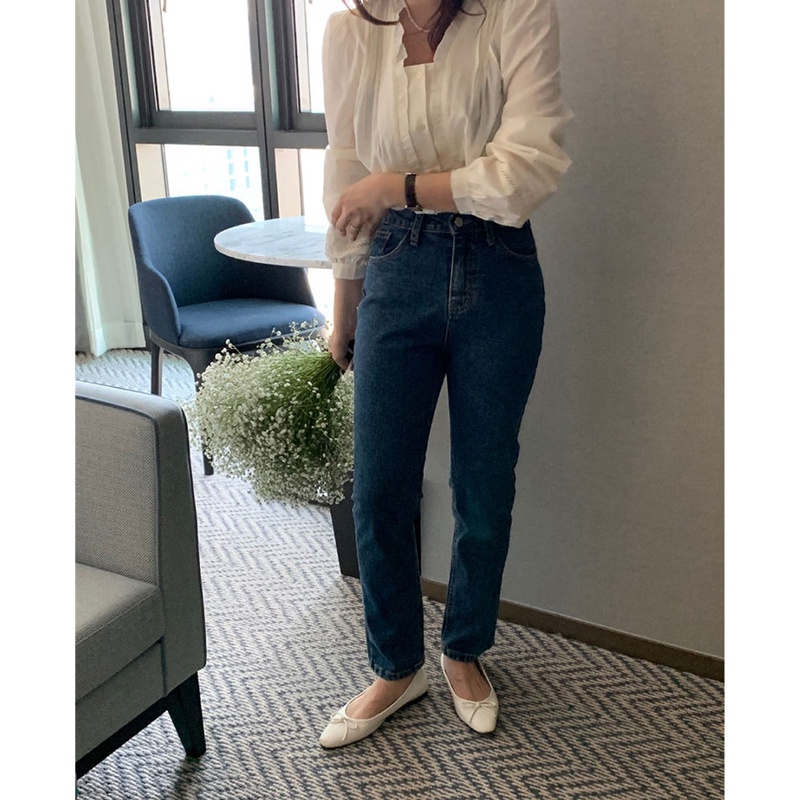 Áo Sơ Mi Trắng Dài Tay Phối Bèo Kiểu Pháp Đơn Giản Thanh Lịch 49225