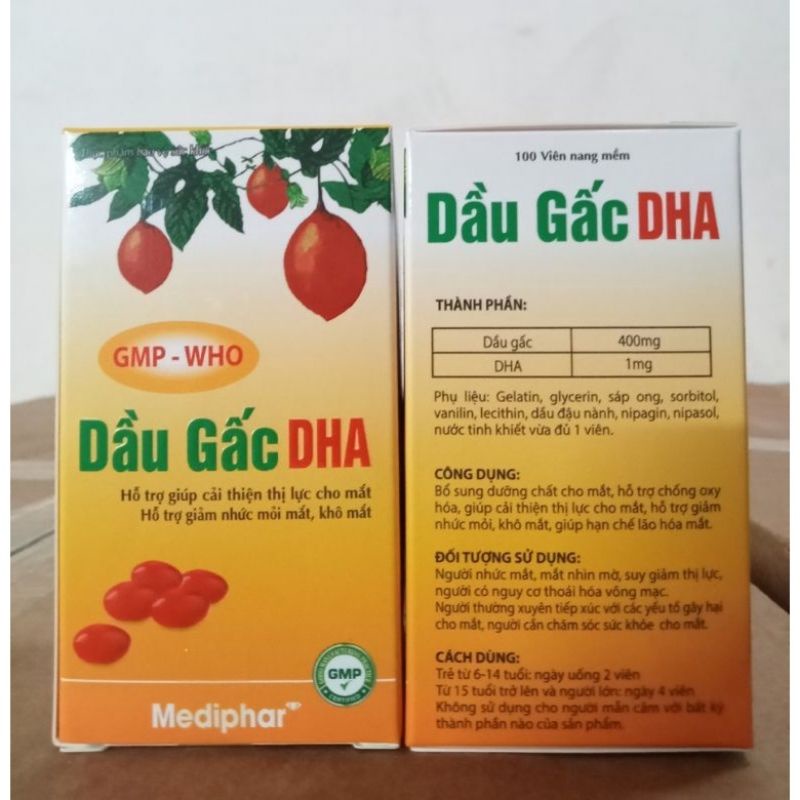 Dầu gấc DHA đẹp da chống lão hóa, nhức mắt ,khô mắt, mỏi mắt