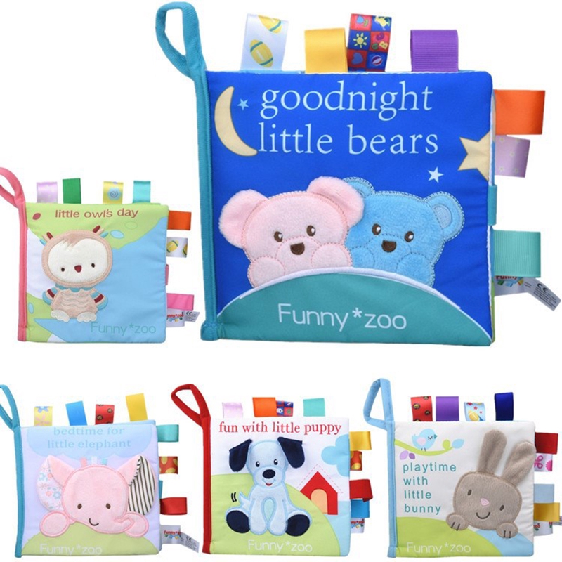 Baby Toys Soft Cloth Books Rustle Sound Infant Educational Newborn Learning