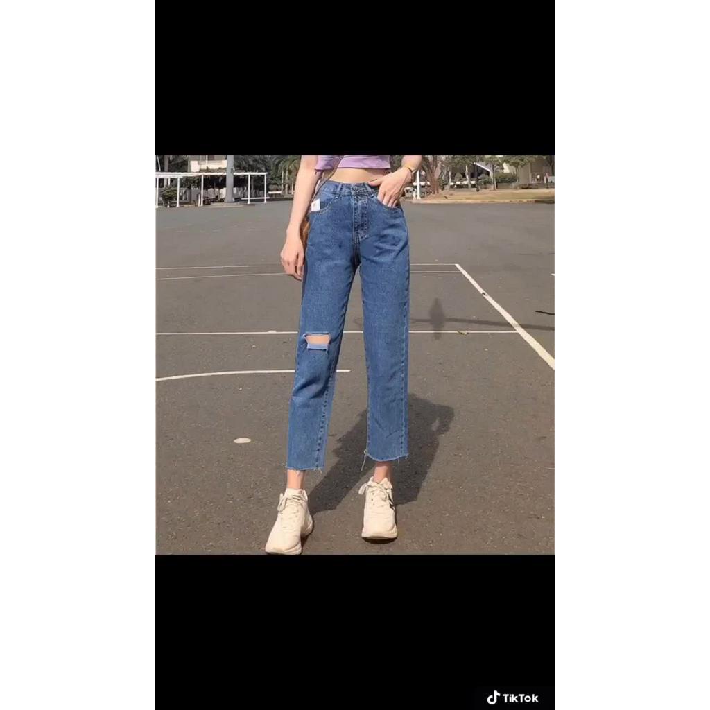 Quần jean nữ baggy King168, quần nữ co giãn nhẹ mẫu THU60 A0532 | BigBuy360 - bigbuy360.vn